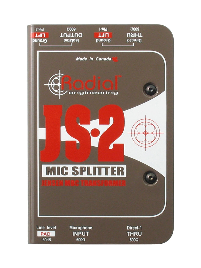 Radial Engineering JS2 Two-Way Mic Splitter