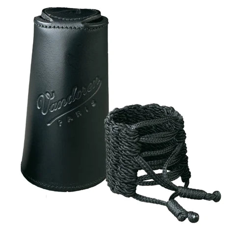 Vandoren LC35L Klassik Ligature tissée pour clarinette Sib allemande avec capuchon en cuir