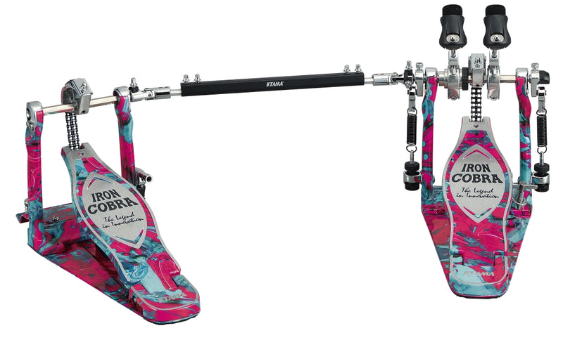 Tama HP900PWMCS 50e anniversaire édition limitée Iron Cobra Power Glide Twin Pedal (tourbillon de corail en marbre)