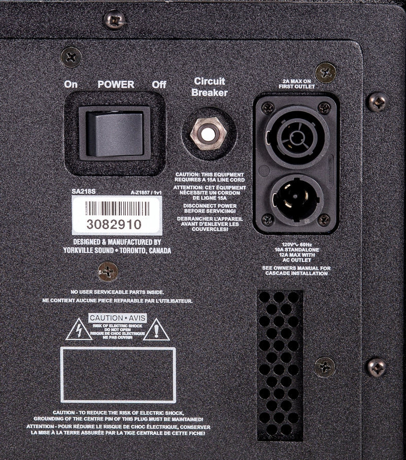 Yorkville SA218S Synergy Array Series 6kW Powered Sub - Dual 18"