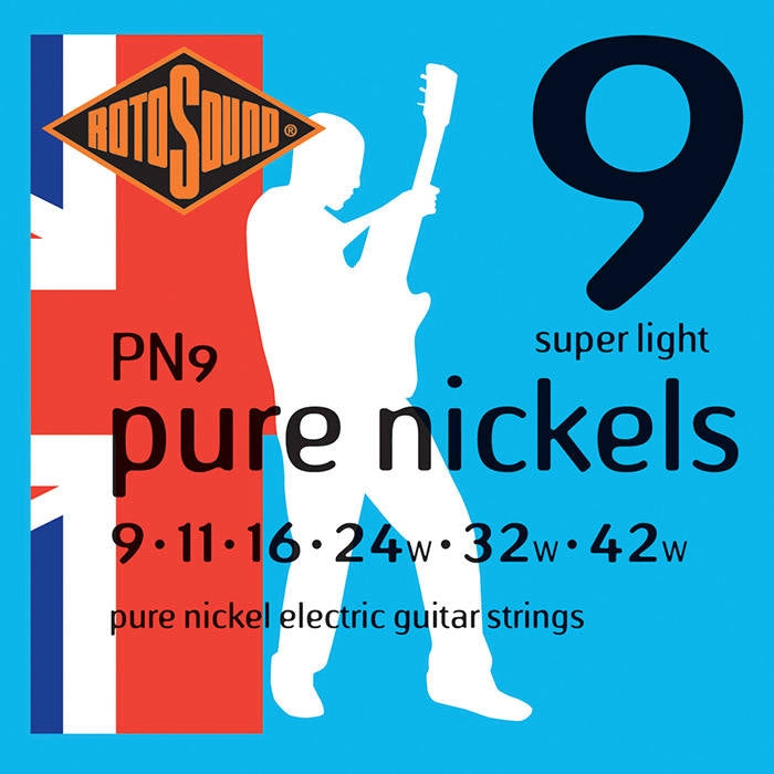 Rotosound PN9 Pure Nickel Electric Guitar Strings - 9-42