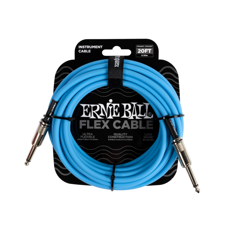 Ernie Ball 6417EB Flex Instrument Cable Straight/Straight (Blue) - 20ft
