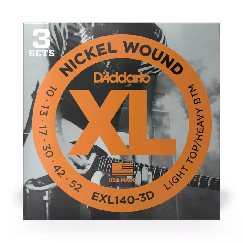 D'Addario EXL140-3D Guitare électrique XL Lt/hvy 10-52 3-Pack