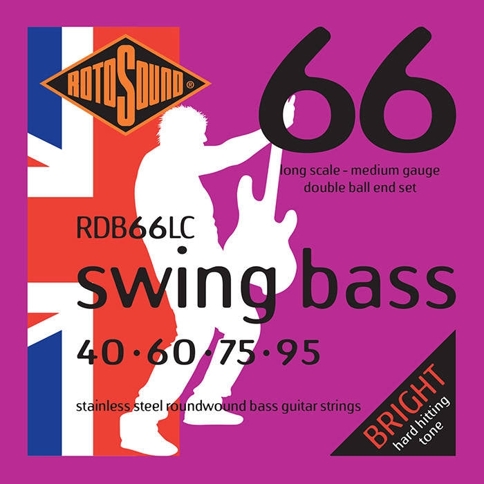 Rotosound RDB66LC Stainless Steel Double Ball End Bass Strings - 40-95