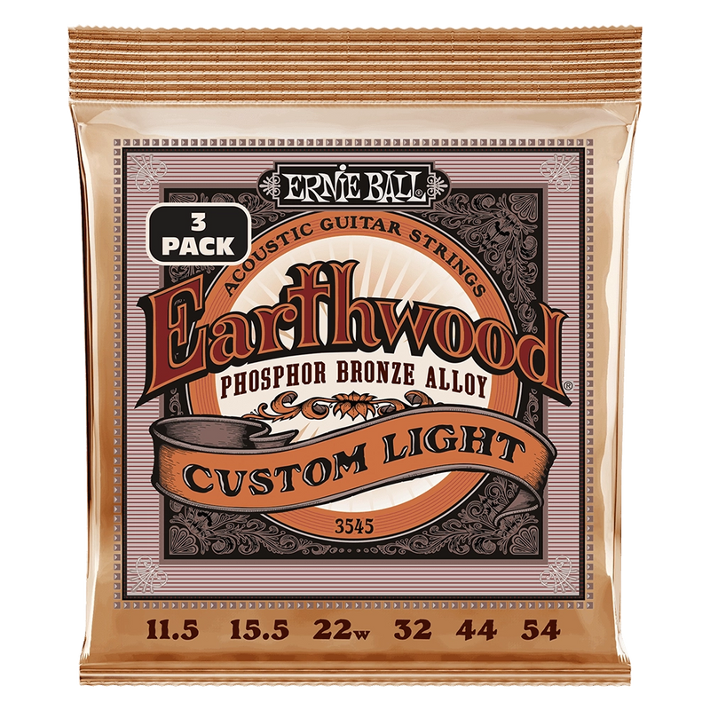 Ernie Ball 3545EB Custom Light Phosphor Bronze Acoustic Strings (3 Pack)