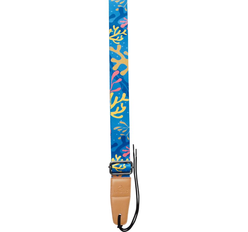 Leho LH-STR-TSLB Colourful Ukulele Strap (Tropical Sea Life Blue)