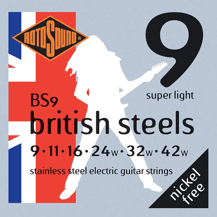 Rotosound BS9 British Steels Electric Guitar Strings - 9-42