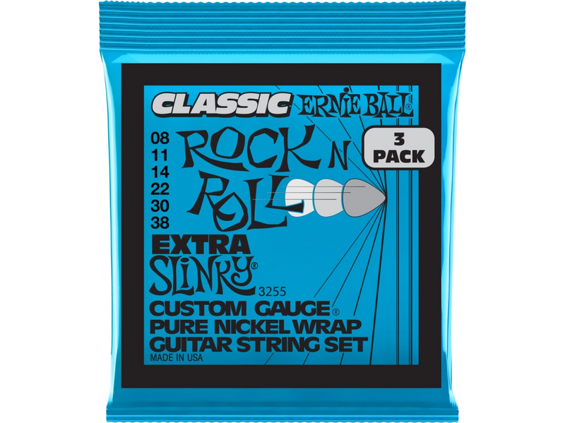Ernie Ball 3255EB Extra Slinky Electric Guitar Strings (3 Pack)