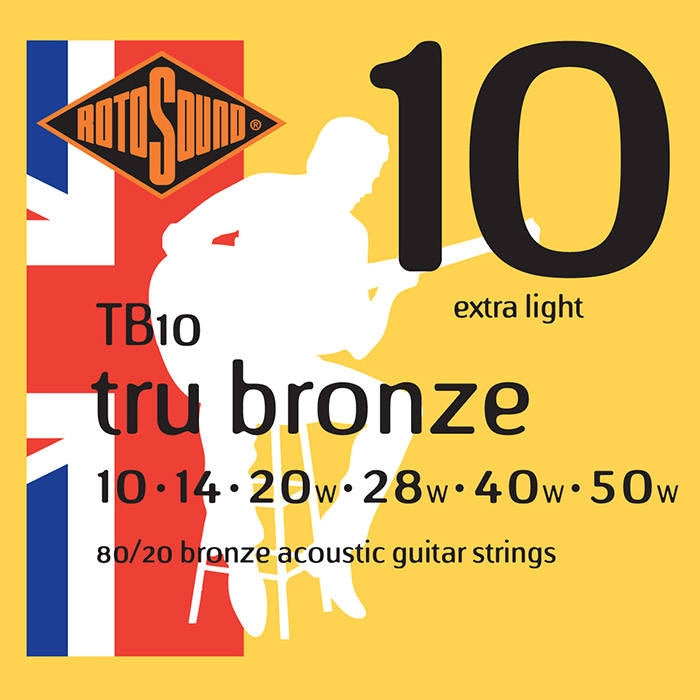 Rotosound TB10 Tru Bronze Acoustic Guitar Strings - 10-50