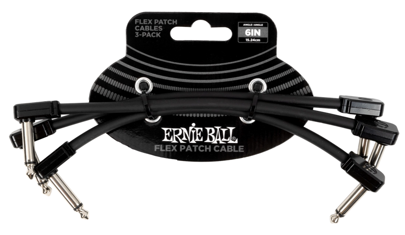 Ernie Ball 6444EB Flex Patch Cable (Pack of 3) - 6"