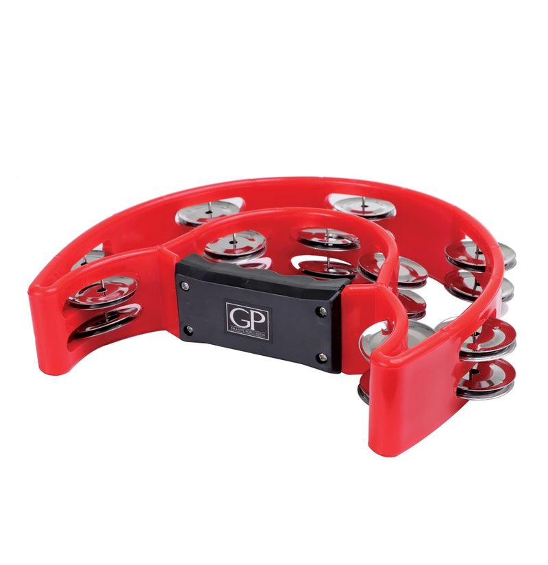 Granite Percussion GP-TAMB2R Half Moon Plastic Tambourine (Red)