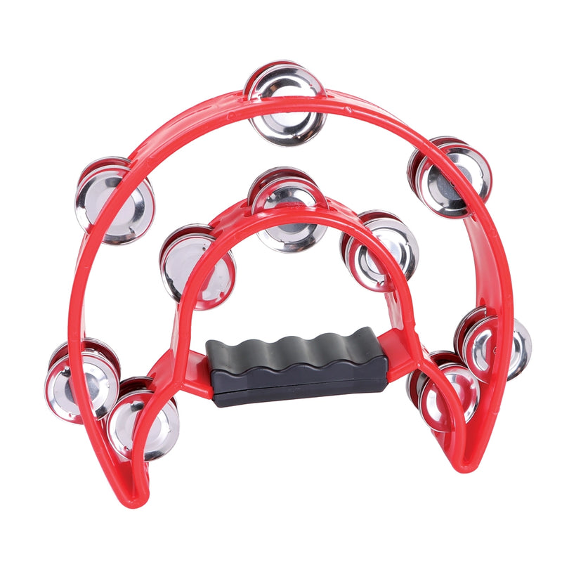 Granite Percussion GP-TAMB2R Half Moon Plastic Tambourine (Red)