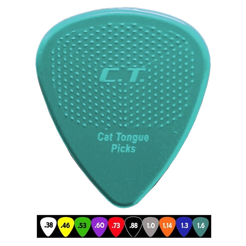 Cat's Tongue J-CT16/10 Grip Brain Picks - 10 Pack (1.6 Turquoise/Blue)