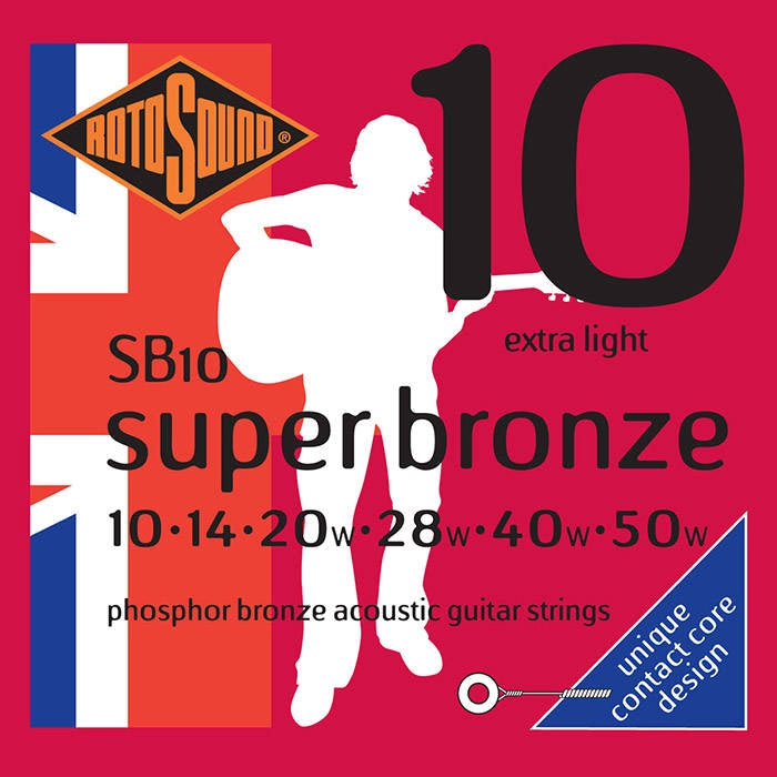 Rotosound SB10 Super Bronze Acoustic Guitar Strings - 10-50