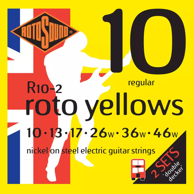 Rotosound R10-2 Nickel Electric Guitar Strings (2 Pack) - 10-46
