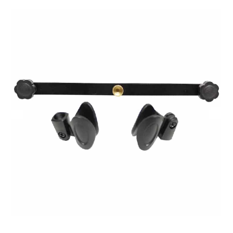 Music 8 M21 Dual Microphone Stand With 2x Mic Clips