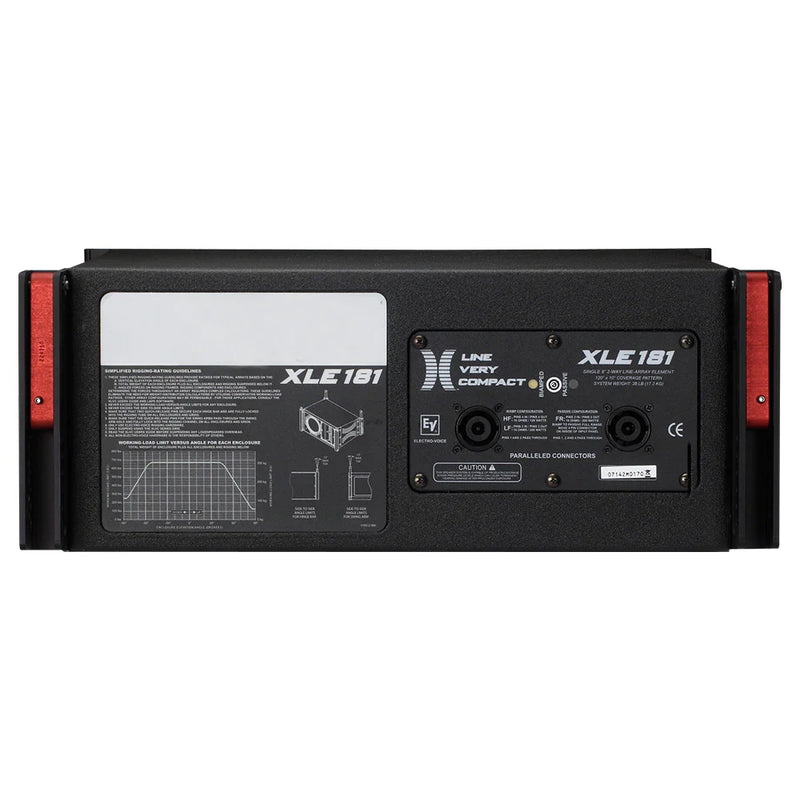 Electro-Voice XLE181-FGB Compact 2 Way Bi Amp Full Range Line Array Weather Resistant Speaker (Black) - 120° Horizontal Coverage