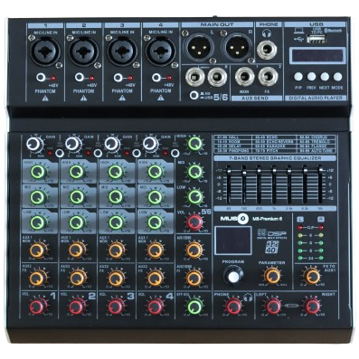 Music8 PREMIUM 6-Channel Professional Mixer