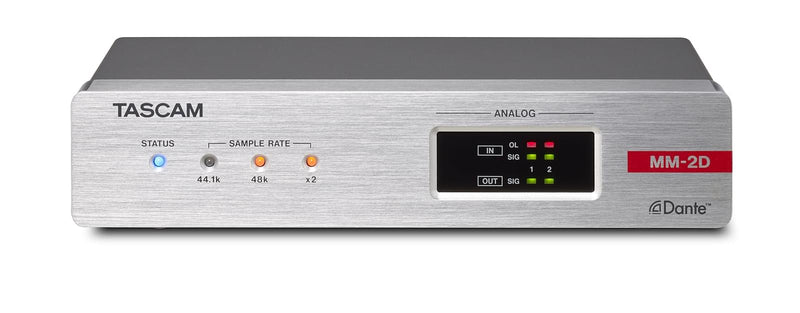 Tascam MM-2D-E 2-Channel Mic/Line Input/Output Dante Converter with Built-In DSP Mixer