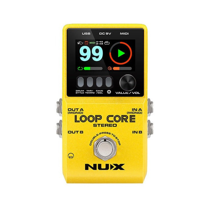 Pédale Looper stéréo NUX LOOPCORE-STEREO avec écran LCD