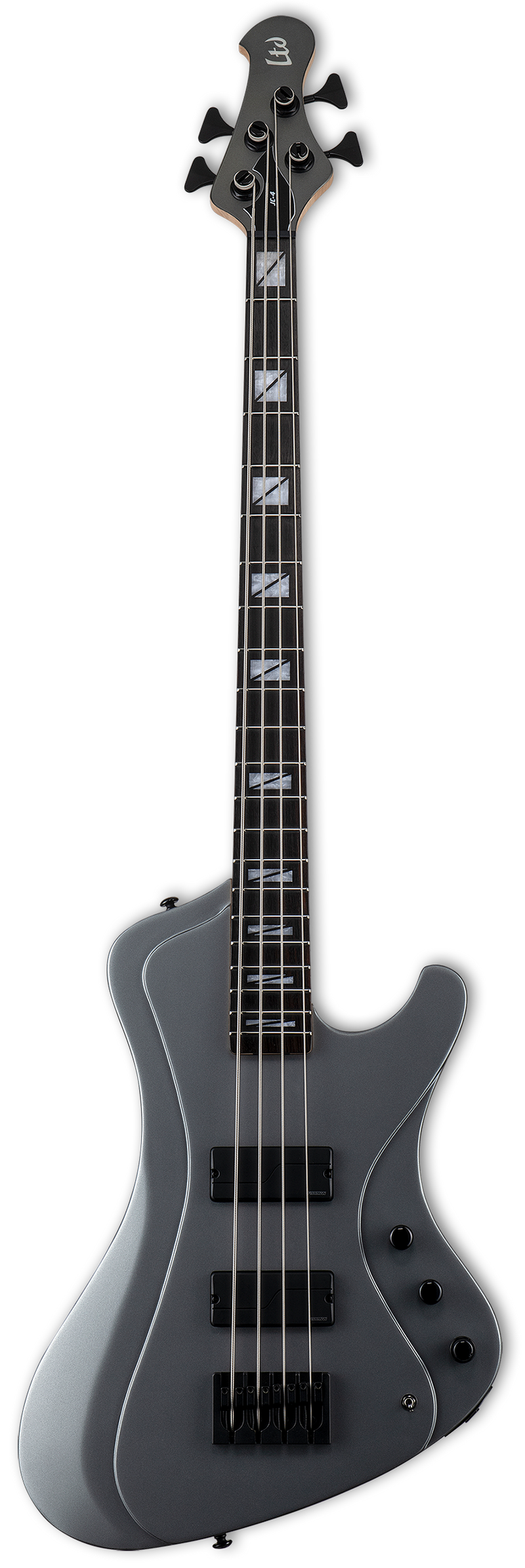 ESP LTD Signature John Campbell JC-4 Guitare basse électrique avec étui (gris foncé métallisé satiné)