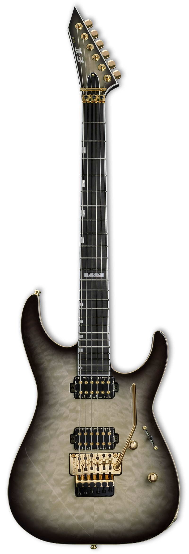 ESP E-II M-II QM Electric Guitar (Black Natural Burst)