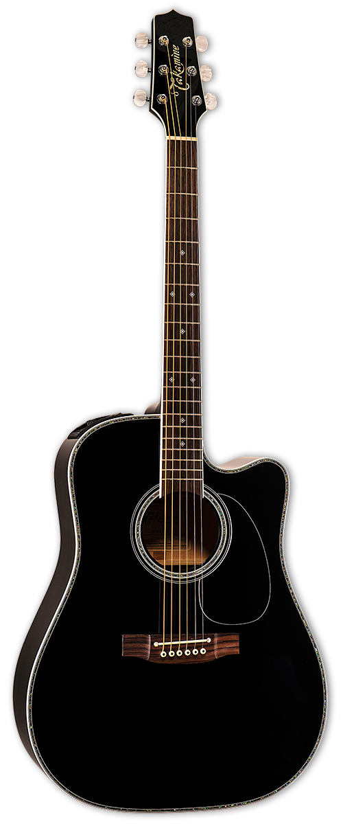 Takamine EF341DX Dreadnought Acoustic-Electric Guitar (Black)