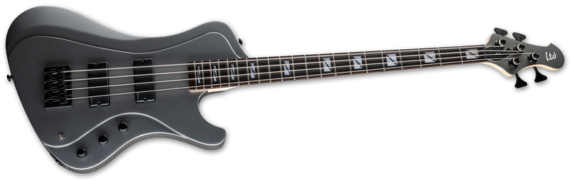 ESP LTD Signature John Campbell JC-4 Guitare basse électrique avec étui (gris foncé métallisé satiné)