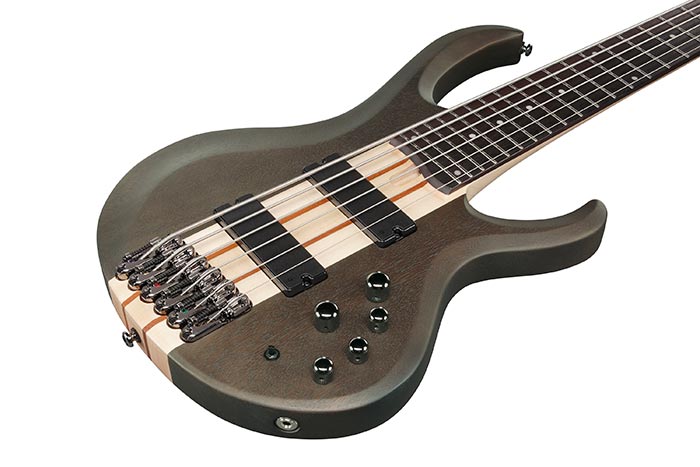 Ibanez BTB606TGF 6 String Electric Bass Guitar (Transparent Gray Flat)