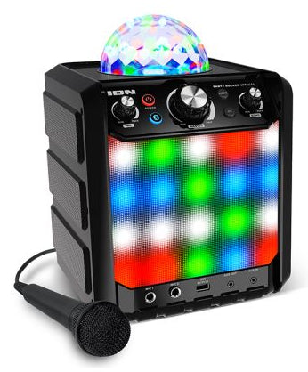 ION PARTYRCKRFXBKXCA Bluetooth Speaker With Light Show And Microphone