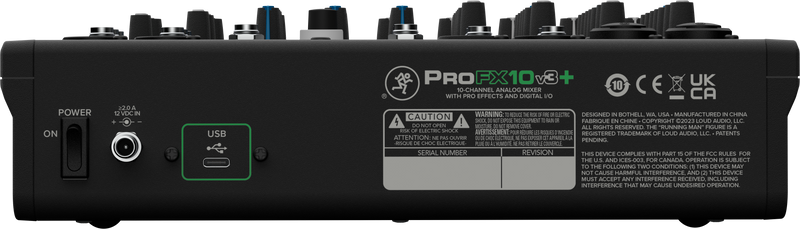 Mackie PROFX10V3+ Table de mixage analogique 10 canaux avec effets améliorés, modes d'enregistrement USB et Bluetooth