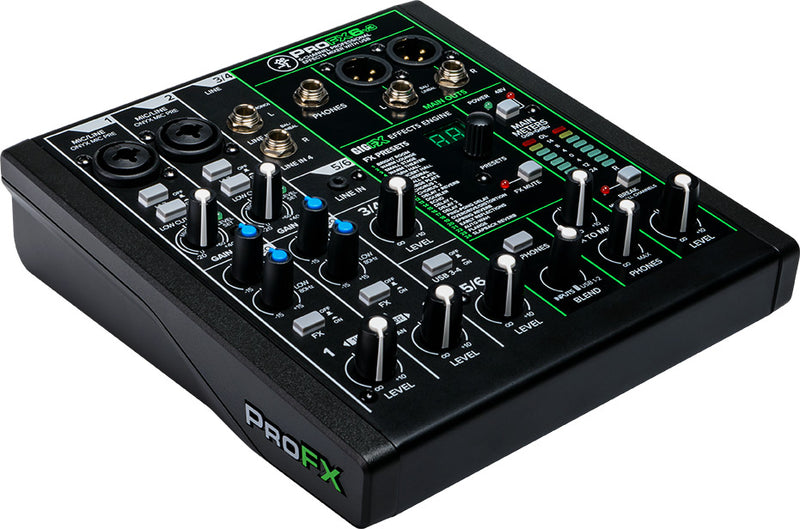 Mackie PROFX6V3 Mélangeur d'effets professionnel 6 canaux avec USB