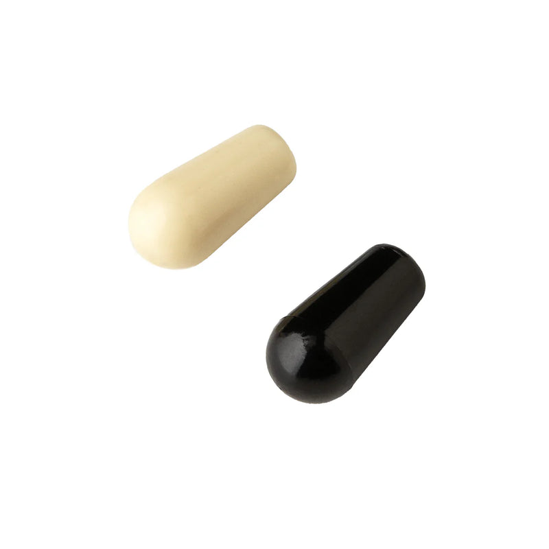 PRS 3-Way Toggle Switch Caps (Metric Black And Ivory) - Set of Two