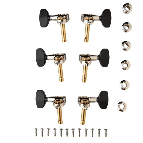 PRS PHASE III Non-Locking Tuners With Wing Button (Shaft Design, Black) - 6 Pack