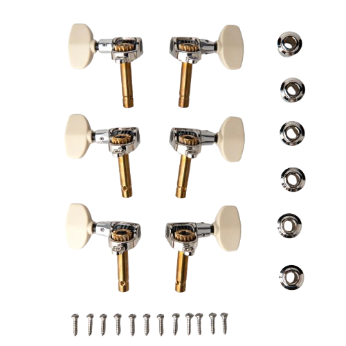 PRS PHASE III Non-Locking Tuners With Wing Button (Collar Design, Ivory) - 6 Pack