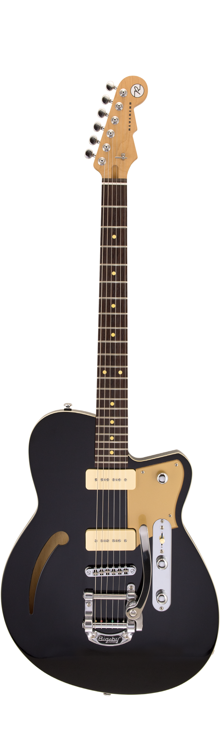 Reverend CLUB KING 290 Semi Hollow-Body Electric Guitar (Midnight Black)