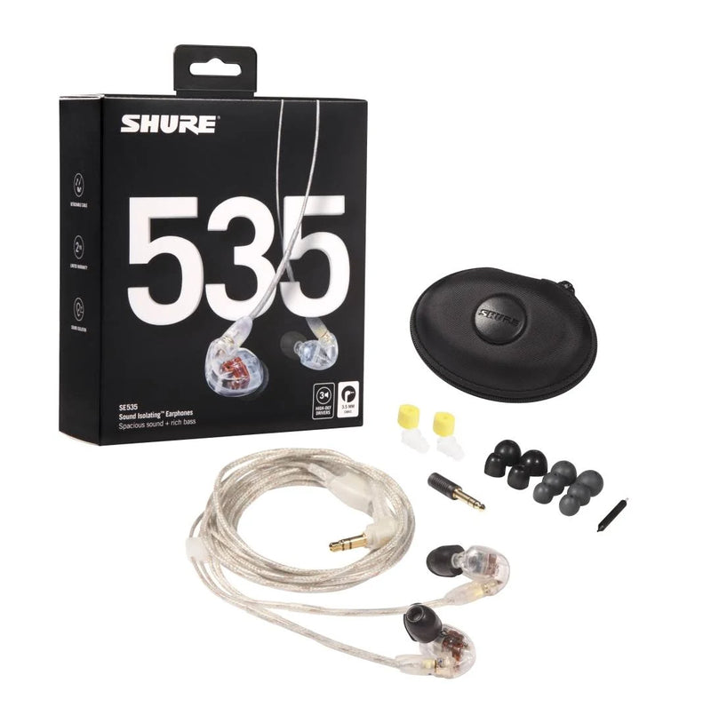 Shure SE535-CL Sound Isolating In-Ear Stereo Headphones Clear