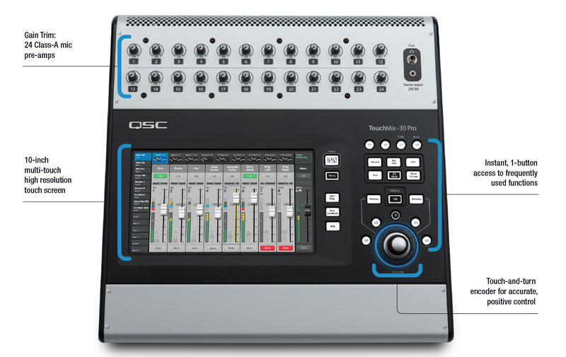 QSC TOUCHMIX-30 30 Channel Digital Mixer With Touch Screen