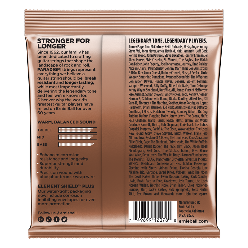 Ernie Ball 2078EB Paradigm Acoustic Strings - Phosphor Bronze Light 11-52