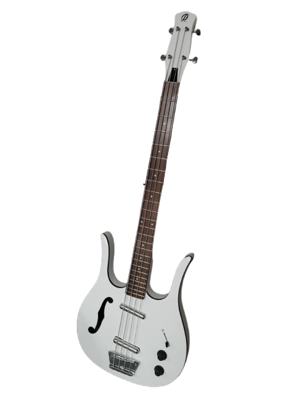 Danelectro 58 LONGHORN Semi Hollow-Body Electric Bass Guitar (White)