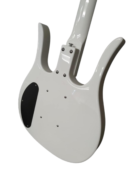 Danelectro 58 LONGHORN Semi Hollow-Body Electric Bass Guitar (White)