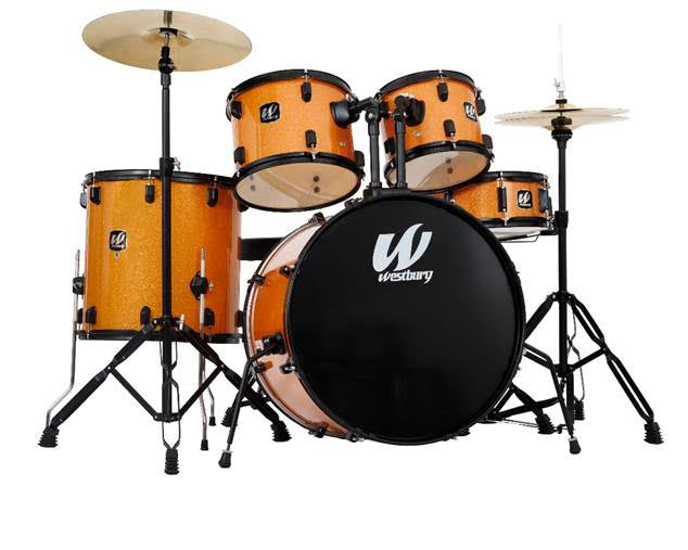 Westbury W465TC-TSP 400 Series 5 Piece Studio Drum Set With Throne (Tangerine Sparkle)