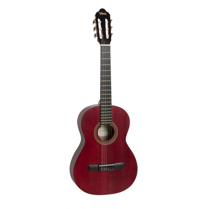 Valencia VC203-TWR Guitare classique taille 3/4 (finition rouge satiné transparent)