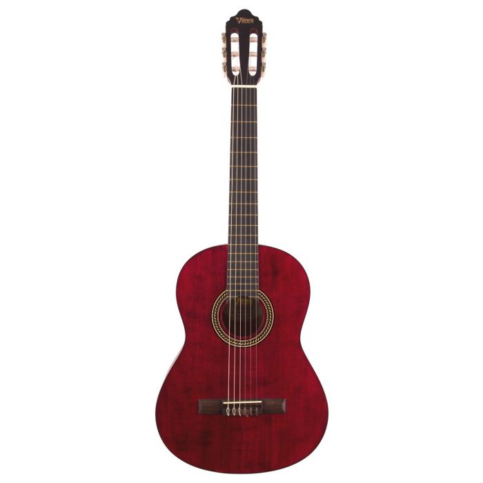 Valencia VC204-TWR 4/4 4/4 Size Classical Guitar (Transparent Red Satin Finish)