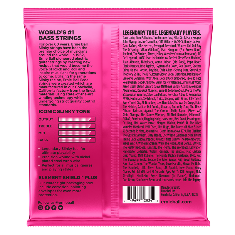Ernie Ball 2834EB Bass Super Slinky Super Slinky Nickel Wound Electric Bass Strings