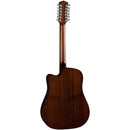 Luna WABISABI Guitare acoustique/électrique Dreadnought 12 cordes en épicéa - Naturel satiné