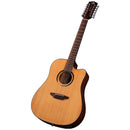 Luna WABISABI Guitare acoustique/électrique Dreadnought 12 cordes en épicéa - Naturel satiné