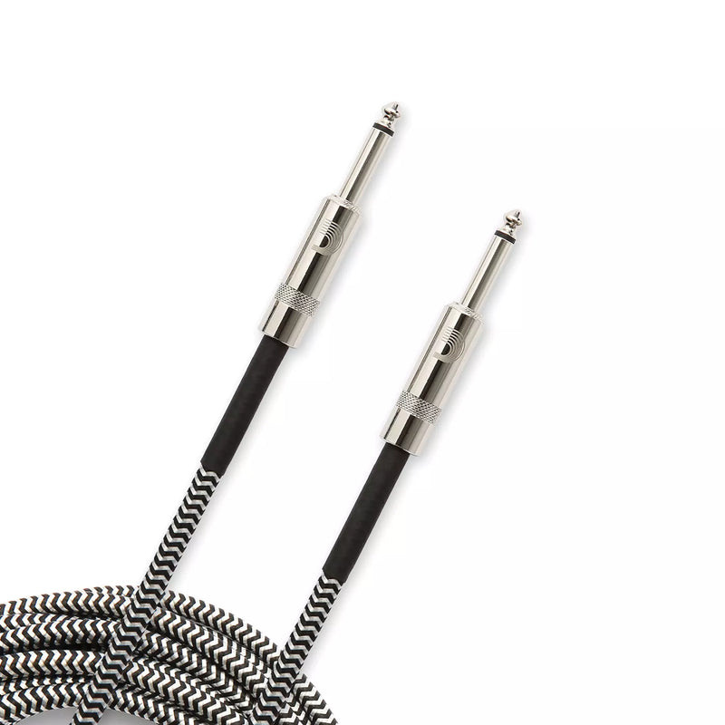 D'Addario PW-BG-10BG Custom Series Braided Instrument Cable (Black,Grey) - 10'
