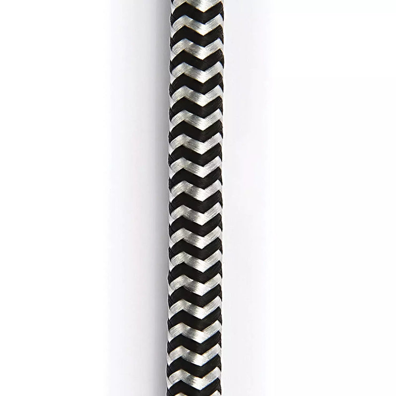 D'Addario PW-BG-10BG Custom Series Braided Instrument Cable (Black,Grey) - 10'