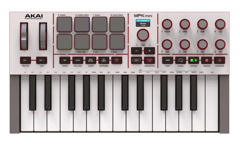 Akai MPK MINI IV Compact Keyboard And Pad Controller (Grey) - 25 Keys